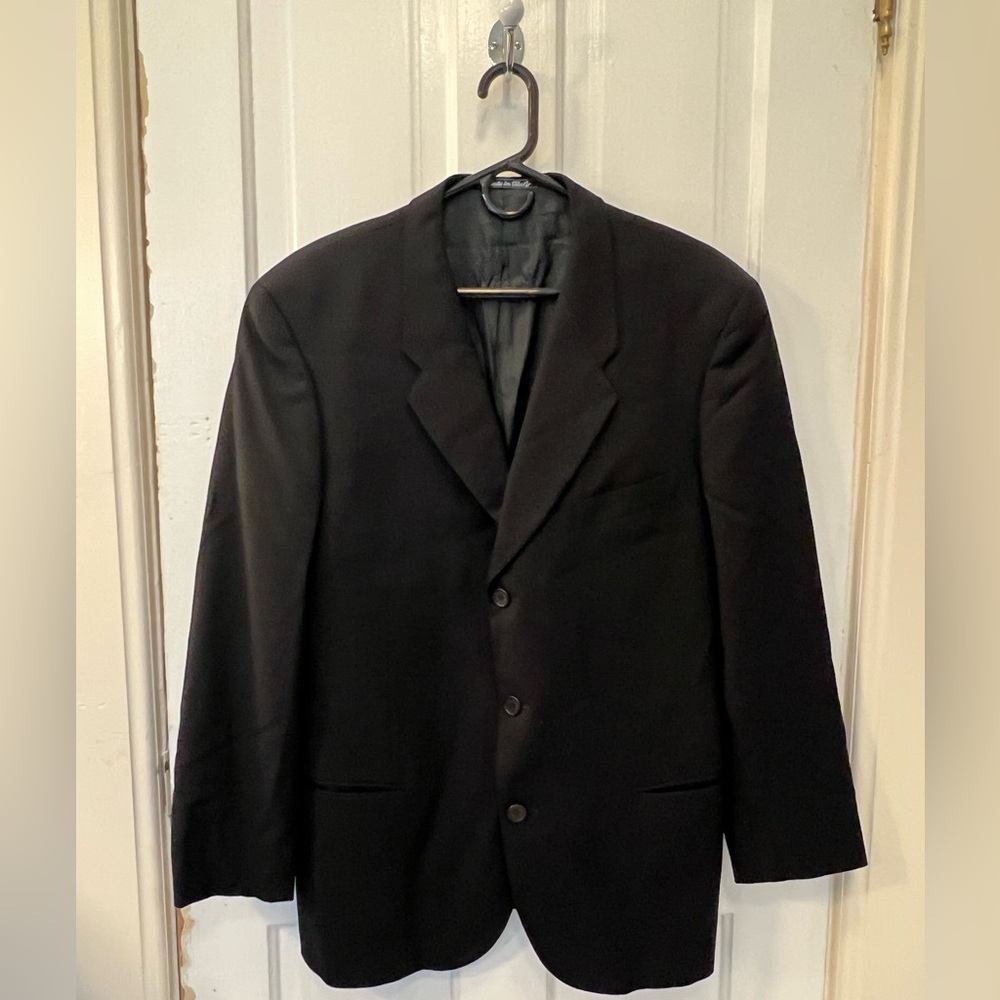 Giorgio Armani Le Collezioni Black Wool Blend Jacket Classic Formal Style